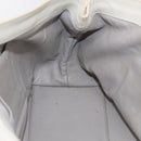 Christian Dior Hand Bag Leather White Silver Auth ka7183-17