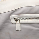 Christian Dior Hand Bag Leather White Silver Auth ka7183-18
