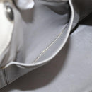 Christian Dior Hand Bag Leather White Silver Auth ka7183-20