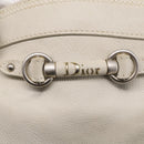 Christian Dior Hand Bag Leather White Silver Auth ka7183-22