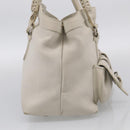 Christian Dior Hand Bag Leather White Silver Auth ka7183-4