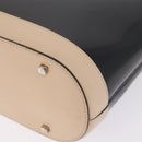 Salvatore Ferragamo Hand Bag Patent Leather Black Silver Auth ka7187-12