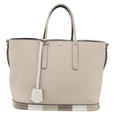 FENDI Celeria Hand Bag Leather Ivory Silver Auth ka7188-2