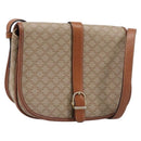 CELINE Macadam Canvas Shoulder Bag PVC Beige Gold Auth ka7195-1