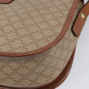 CELINE Macadam Canvas Shoulder Bag PVC Beige Gold Auth ka7195-12