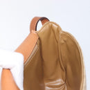 CELINE Macadam Canvas Shoulder Bag PVC Beige Gold Auth ka7195-18