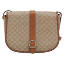 CELINE Macadam Canvas Shoulder Bag PVC Beige Gold Auth ka7195-2