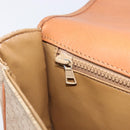 CELINE Macadam Canvas Shoulder Bag PVC Beige Gold Auth ka7195-20