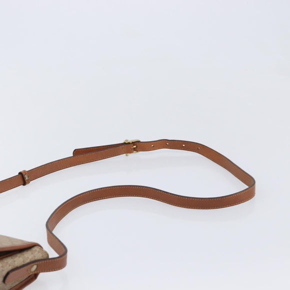 CELINE Macadam Canvas Shoulder Bag PVC Beige Gold Auth ka7195