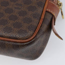 CELINE Macadam Canvas Shoulder Bag PVC Leather Brown Gold Auth ka7203-12