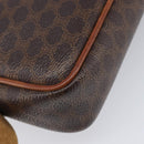 CELINE Macadam Canvas Shoulder Bag PVC Leather Brown Gold Auth ka7203-13