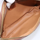 CELINE Macadam Canvas Shoulder Bag PVC Leather Brown Gold Auth ka7203-18