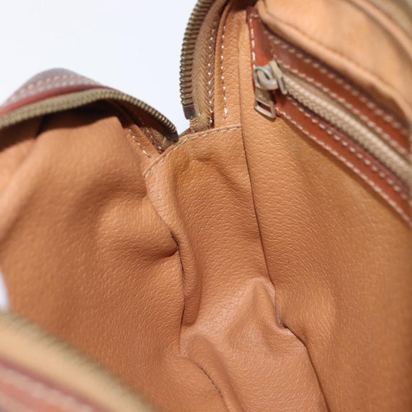 CELINE Macadam Canvas Shoulder Bag PVC Leather Brown Gold Auth ka7203