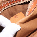 CELINE Macadam Canvas Shoulder Bag PVC Leather Brown Gold Auth ka7203-23