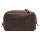 CELINE Macadam Canvas Shoulder Bag PVC Leather Brown Gold Auth ka7203-3