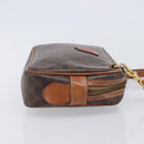 CELINE Macadam Canvas Shoulder Bag PVC Leather Brown Gold Auth ka7203-4