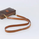 CELINE Macadam Canvas Shoulder Bag PVC Leather Brown Gold Auth ka7203-7