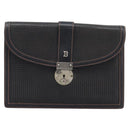 Bally Clutch Bag Leather Black Silver Auth ka7205-2