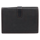 Bally Clutch Bag Leather Black Silver Auth ka7205-3
