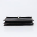Bally Clutch Bag Leather Black Silver Auth ka7205-7