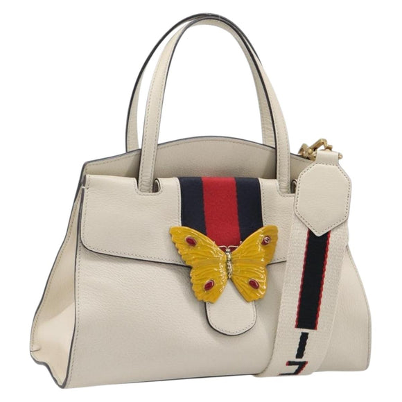 GUCCI Totem Butterfly Medium Sherry Line Bag Leather 2way 505344 Auth ka7207V