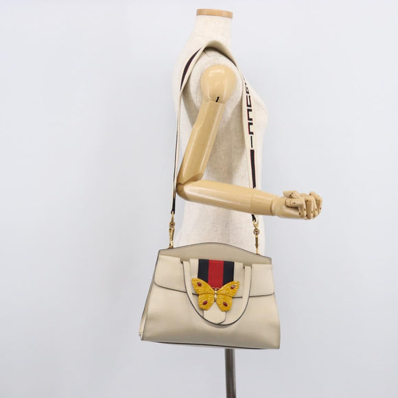 GUCCI Totem Butterfly Medium Sherry Line Bag Leather 2way 505344 Auth ka7207V