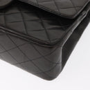 CHANEL Matelasse 25 Double Flap Chain Shoulder Bag Lamb Skin Gold CC Auth ka720SV-11