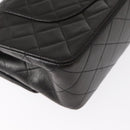 CHANEL Matelasse 25 Double Flap Chain Shoulder Bag Lamb Skin Gold CC Auth ka720SV-12