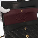 CHANEL Matelasse 25 Double Flap Chain Shoulder Bag Lamb Skin Gold CC Auth ka720SV-18