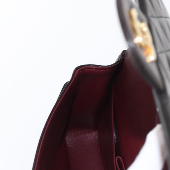 CHANEL Matelasse 25 Double Flap Chain Shoulder Bag Lamb Skin Gold CC Auth ka720SV