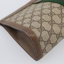 GUCCI GG Supreme Web Sherry Line Clutch Bag PVC Beige 89 01 002 Auth ka7214-11