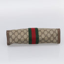 GUCCI GG Supreme Web Sherry Line Clutch Bag PVC Beige 89 01 002 Auth ka7214-7