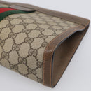 GUCCI GG Supreme Web Sherry Line Clutch Bag PVC Beige 89 01 002 Auth ka7214-8