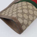 GUCCI GG Supreme Web Sherry Line Clutch Bag PVC Beige 89 01 002 Auth ka7214-9