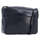 GIVENCHY Shoulder Bag Leather Navy Gold Auth ka7216-1