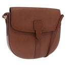 Burberrys Shoulder Bag Leather Brown Gold Auth ka7217-1