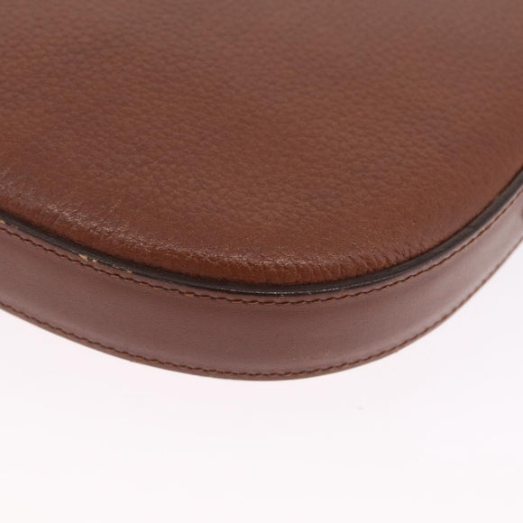 Burberrys Shoulder Bag Leather Brown Gold Auth ka7217
