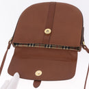 Burberrys Shoulder Bag Leather Brown Gold Auth ka7217-17