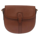 Burberrys Shoulder Bag Leather Brown Gold Auth ka7217-2