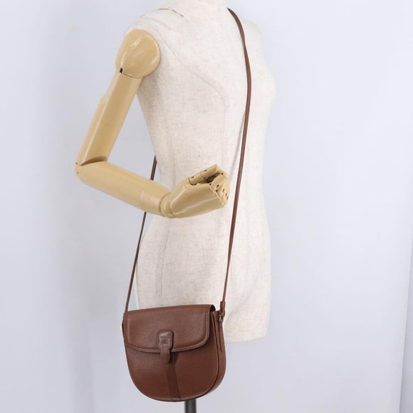 Burberrys Shoulder Bag Leather Brown Gold Auth ka7217