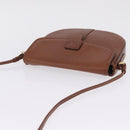 Burberrys Shoulder Bag Leather Brown Gold Auth ka7217-7