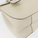 Salvatore Ferragamo Gancini Shoulder Bag Leather White Silver Auth ka722-9