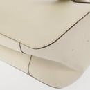 Salvatore Ferragamo Gancini Shoulder Bag Leather White Silver Auth ka722-14