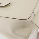 Salvatore Ferragamo Gancini Shoulder Bag Leather White Silver Auth ka722-15