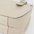 Salvatore Ferragamo Gancini Shoulder Bag Leather White Silver Auth ka722-16