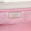 Salvatore Ferragamo Gancini Shoulder Bag Leather White Silver Auth ka722-12