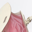 Salvatore Ferragamo Gancini Shoulder Bag Leather White Silver Auth ka722-18