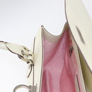 Salvatore Ferragamo Gancini Shoulder Bag Leather White Silver Auth ka722-19