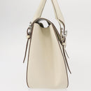 Salvatore Ferragamo Gancini Shoulder Bag Leather White Silver Auth ka722-4
