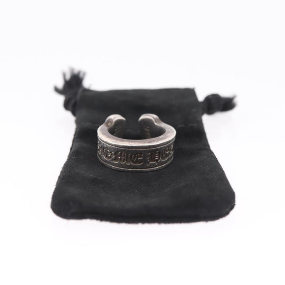 Chrome Hearts Scroll label Ring Ag925 Silver #10(JP Size) Auth ka7229M